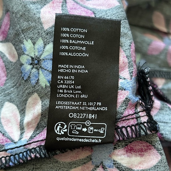 Free People NWT Miss You Most Extreme Wide Cotton Pants Floral Printed size 10 - Picture 10 of 10